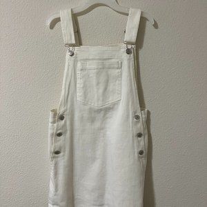 White denim overall dress- M